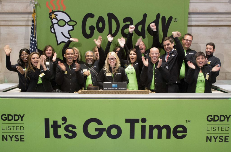 Ringing the bell at the NYSE for Godaddy