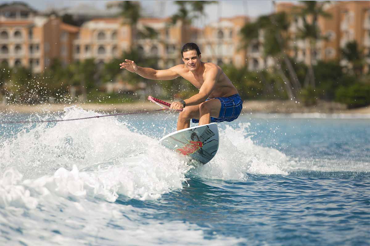 Water skiing at St. Peters Bay in Barbados